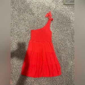 Elegant Red One-Shoulder Dress